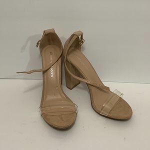 Nude pumps clear strap